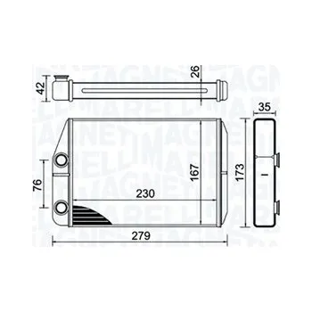Výměník tepla pro vnitřní vytápění MAGNETI MARELLI 350218443000