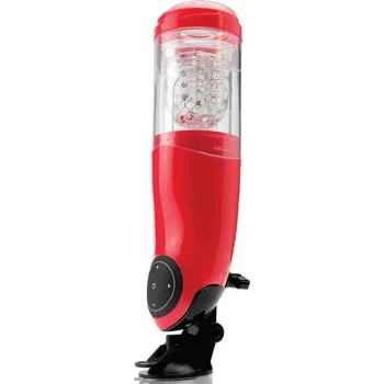 Profesionální dobíjecí masturbátor ústa MBM s přísavkou a držákem na mobil - rotace a vibrace