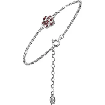 Náramek Granát Turnov Stříbrný náramek psí tlapka s českým granátem