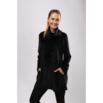 Dámské šaty Sametové mikinové šaty Maven černé Velikost: XL-2XL