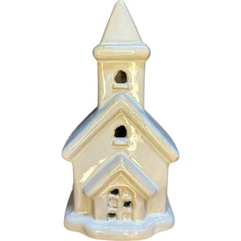 Vánoční dekorace Vánoční svítící LED dekorace - Kostelíček (15x6 cm)