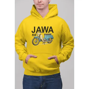 Pánská mikina Pánská mikina Jawa 50 Barva: Žlutá, Velikost: 4XL
