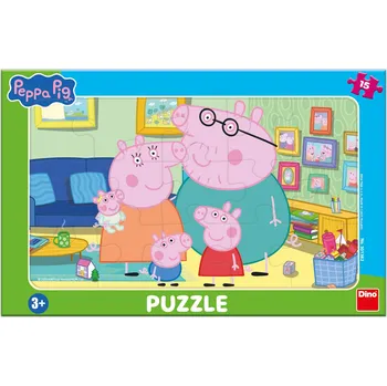 Dino Puzzle Peppa v obývacím pokoji 15 dílků deskové