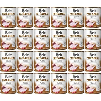 Volný čas BRIT Paté & Meat Rabbit - mokré krmivo pro psy - 24x800g