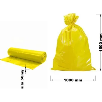 Pytle na odpadky Odpadový pytel žlutý Varianta: 1000 x 1500 mm, 240 l, 50 my