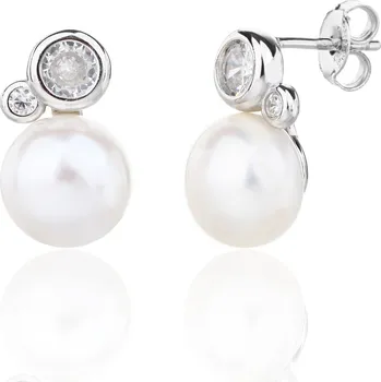 Řetízek Jan Kos jewellery Stříbrné náušnice s perlou MHT-8028/SW00