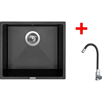 Granitový dřez Sinks FRAME 457 Metalblack + Elasta nerez/černá