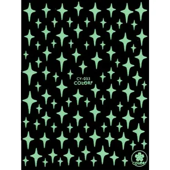 Nailee Samolepky na nehty svítící v UV Hvězdy CY-033