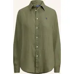 Polo Ralph Lauren Dámská Lněná Košilová Halenka, tmavě zelená...