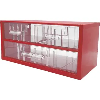 Skříňka na nářadí TOKOZ Zásuvkový organizér 03 / 2M, 1L - RAL 3002 - Červená (závěsná skříňka Mars č. 6733)