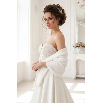 Bolerko Glara Hřejivý šál přes svatební šaty 1098361 bílá one size