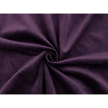 Zbytek - Velvet / samet strukturovaný jednobarevný švestková