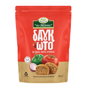 Krétské mini suchary s rajčátky, paprikou a sýrem Graviera 110g TO MANNA