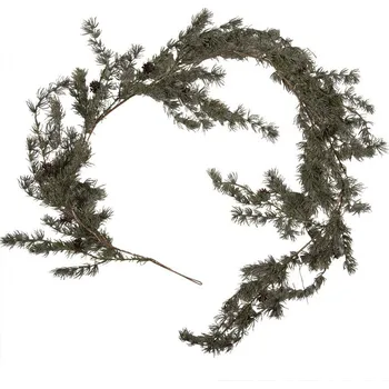 Vánoce Vánoční zelená cedrová girlanda se šiškami a LED - 20*7*180 cm / 3*AA