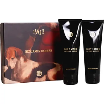 Sprchový gel Benjamin Barber Dárkový box - Shower gel a Body Lotion Saffron and Leather