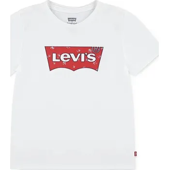 Chlapecké tričko Dětské tričko Levi's FLORAL BATWING SS TEE 4EP008 bílá 00X, vel. 152