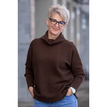 Dámský svetr Z STUDIO Svetr s chomoutem TAMSIN Barva: čokoládová, Velikost: UNI: L-2XL