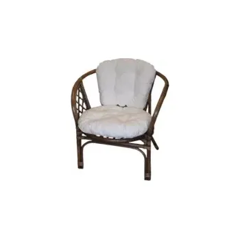 Křeslo Axin Trading Ratanové křeslo Bahama, hnědé Polstr bílý - SLEVA 3% s kodem radost25