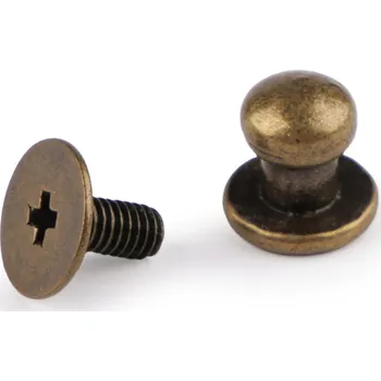 Nýt Sedlářský nýt šroubovací Ø6 mm Varianta: 4 staromosaz, Balení: 20 pár