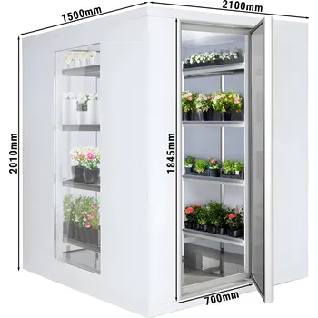 Lednice G.Gastro Chladicí box - 2,1 x 1,5 m - výška: 2,01 m - 4,8 m³ - se 3 prosklenými stranami