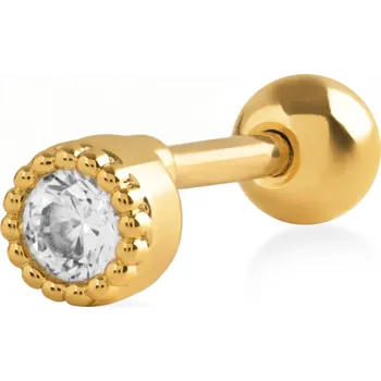 Náušnice Troli Piercingová pozlacená náušnice s čirým krystalem + 2 měsíce na vrácení zboží