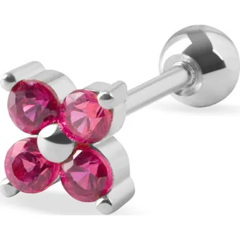 Náušnice Troli Něžná piercingová náušnice s fuchsiovými krystaly + 2 měsíce na vrácení zboží