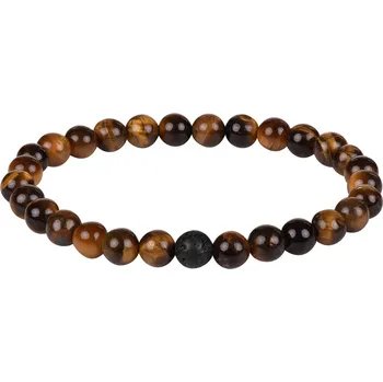 Náramek Troli Korálkový náramek z tygřího oka a lávového kamene 20 cm + 2 měsíce na vrácení zboží