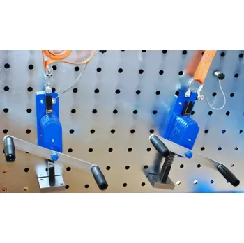 Dílenský lis Barth lisovací jednotka s ozubeným hřebenem a s ručním ovládáním do rastru lisu pro napínání pásové svěrky