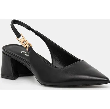 Dámské lodičky Lodičky Guess ZABELA3 černá barva, na podpatku, FLPZA3 LEA05 FLPZA3.LEA05.BLACK 99X, EUR 36