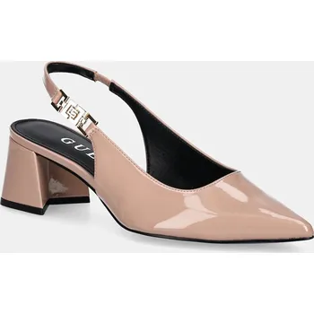 Dámské lodičky Lodičky Guess ZABELA béžová barva, na podpatku, s odkrytou patou, FLPZAB PAF05 FLPZAB.PAF05.NUDE 02X, EUR 37