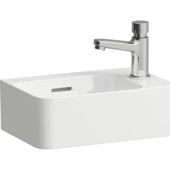 LAUFEN VAL Umývátko, s 1 otvorem pro baterii vpravo 340x220, Bílá mat - H8152807571061