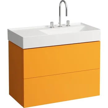 Koupelnový nábytek Kartell LAUFEN Skříňka pod umyvadlo, se 2 zásuvkami, včetně organizéru, pro umyvadlo H810339 880x450, Okrově hnědá - H4076080336431