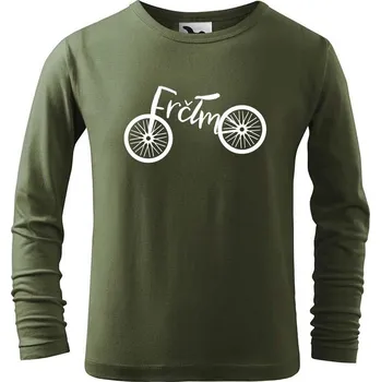 Dětská móda DOBRÝ TRIKO Dětské bavlněné triko s potiskem Frčím Velikost: 134/8 let, Barva: Khaki