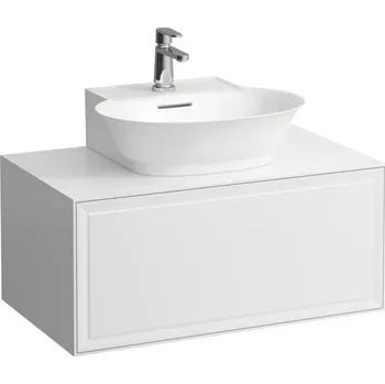 Koupelnový nábytek LAUFEN THE NEW CLASSIC Skříňka pod umyvadlo 600, s 1 zásuvkou, s výřezem uprostřed, pro umyvadla H816852 775x455, Bílá lesk - H4060130856311