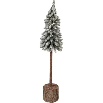 Vánoční stromek Vánoční dekorace jehličnatý stromek na dřevě - Ø 10*48 cm