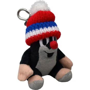 Hračka pro nejmenší Moravská ústředna Krtek 9 cm sedící s karabinkou a kulichem Červený-trikolora