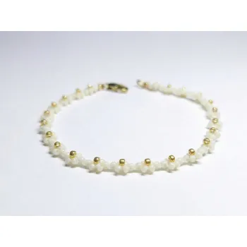 Náramek Bellakvět Náramek - Sedmikráska - PVD Gold, Miyuki Velikost: XL 19 cm