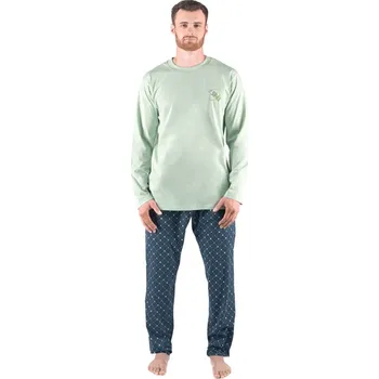 Pánské pyžamo Gina 79171P pánske pyžamo Šedozelená Vel. S
