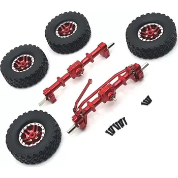 RC náhradní díl RMT models Kovová přední a zadní náprava + kola - Land Rover Adventure