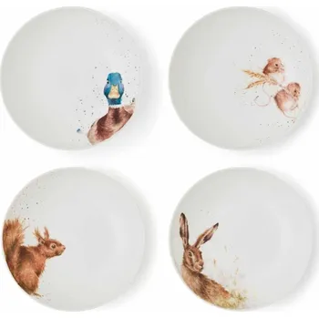 Royal Worcester Porcelánové misky na těstoviny Wrendale Designs, 4 ks - Polní a lesní zvířata