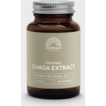 Doplněk stravy Mattisson organic Chaga extrakt 350mg - BIO čaga extrakt -60 kapslí _DMS 4/25