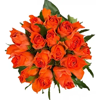 umělá květina Kytice 15 oranžových růží COMANCHE 50 cm