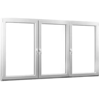Okno SKLADOVÁ-OKNA.cz POŠKOZENÉ!!! Trojkřídlé plastové okno se sloupkem REHAU Smartline+ 2360 x 1540 mm Bílá