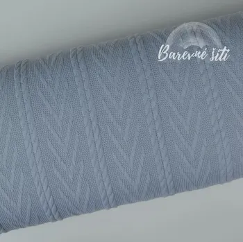 Angorová svetrovina, copánky Světled modrá (E) (Hřejivé hebké svetroviny)