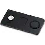 3v1 bezdrátová nabíjecí podložka SATECHI Trio Qi pro Apple iPhone + AirPods + Watch - 15W - + 30W EU adaptér - černá