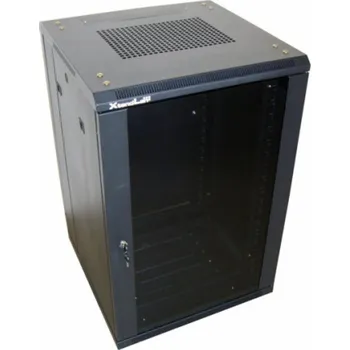 Stavebniny XtendLan 18U/800x1000 stojanový, černý, skleněné dveře, plná záda