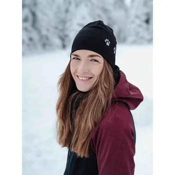 Čepice Sport. čepice podšitá fleecem C23 černá s tlapkami