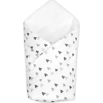 Zavinovačka Baby Nellys Kojenecká zavinovačka klasik Srdíčka - šedá, černá