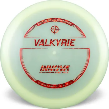 Disc golf Innova VALKYRIE Champion Proto Glow Váha: 163 g, Barva potisku: Stříbrný