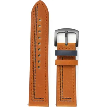 Ostatní příslušenství k chytrým hodinkám eses Kožený řemínek - Hnědý s tmavě modrým vzorem, 22 mm